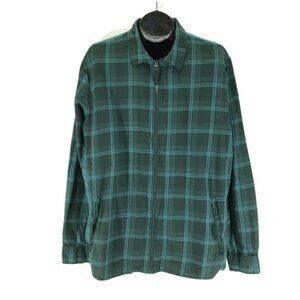 Oakley Bonfire Full Zip Long Sleeve Flannel Mens XL Bayberry Check Shacket Chore